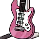 Pink electric guitar